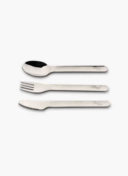 Stainless Steel Cutlery Set + Case - Dark Blue