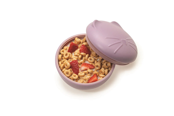 Melii Silicone Bowl with Lid and Utensils - Cat