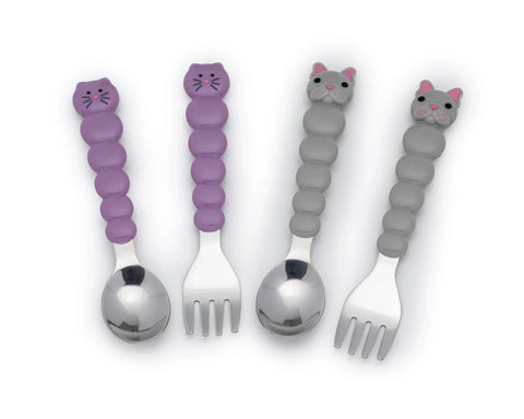 Melii Animal Utensil Set - Cat/Bulldog