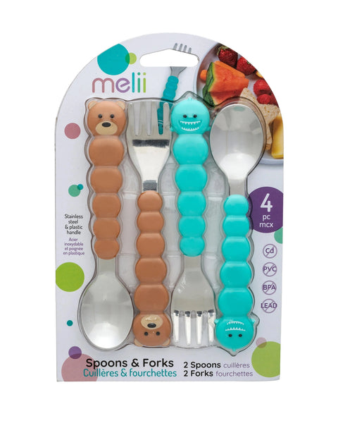 Melii Animal Utensil Set - Bear/Shark