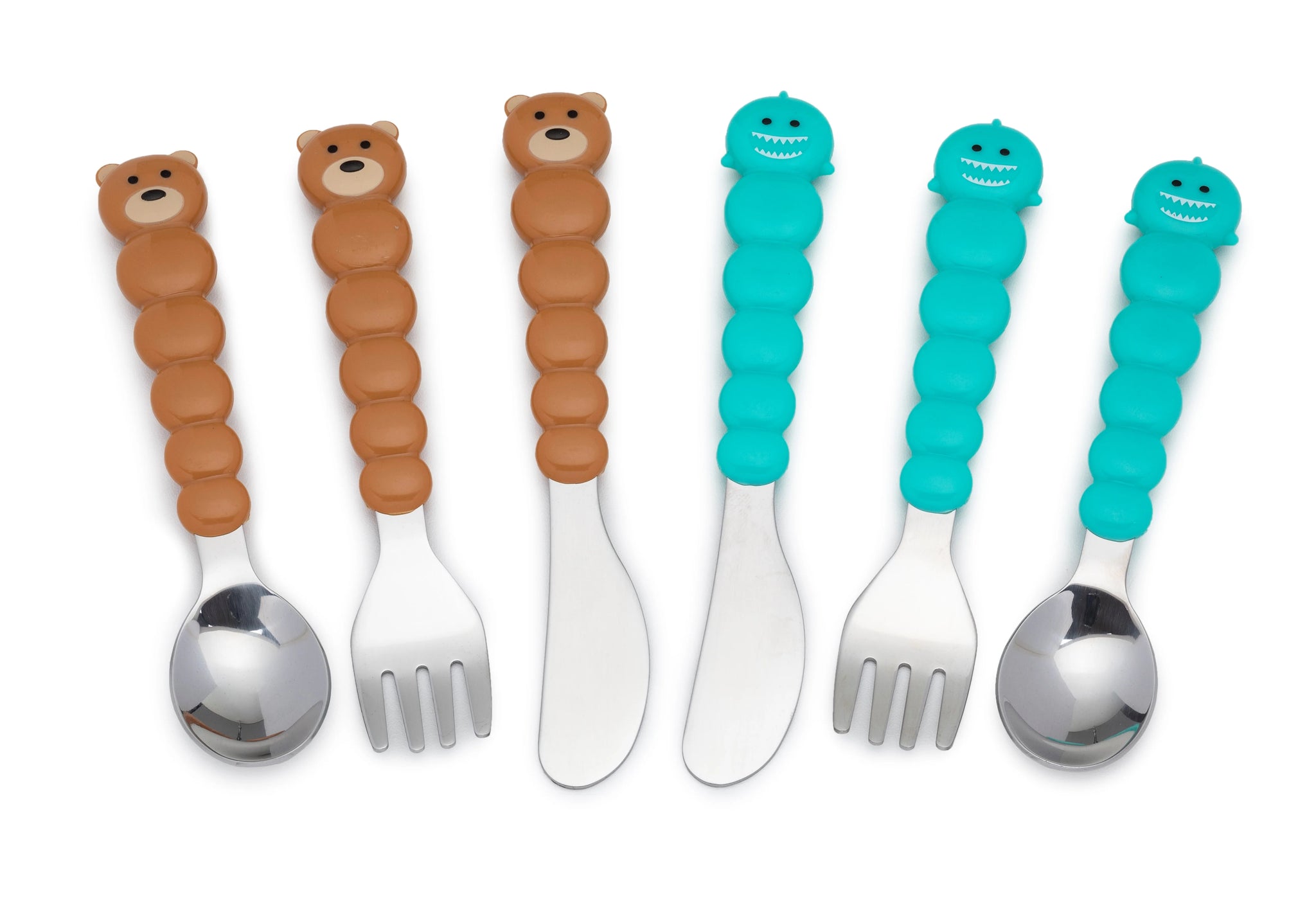 Melii Animal Utensil Set - Bear/Shark - 6 pc set