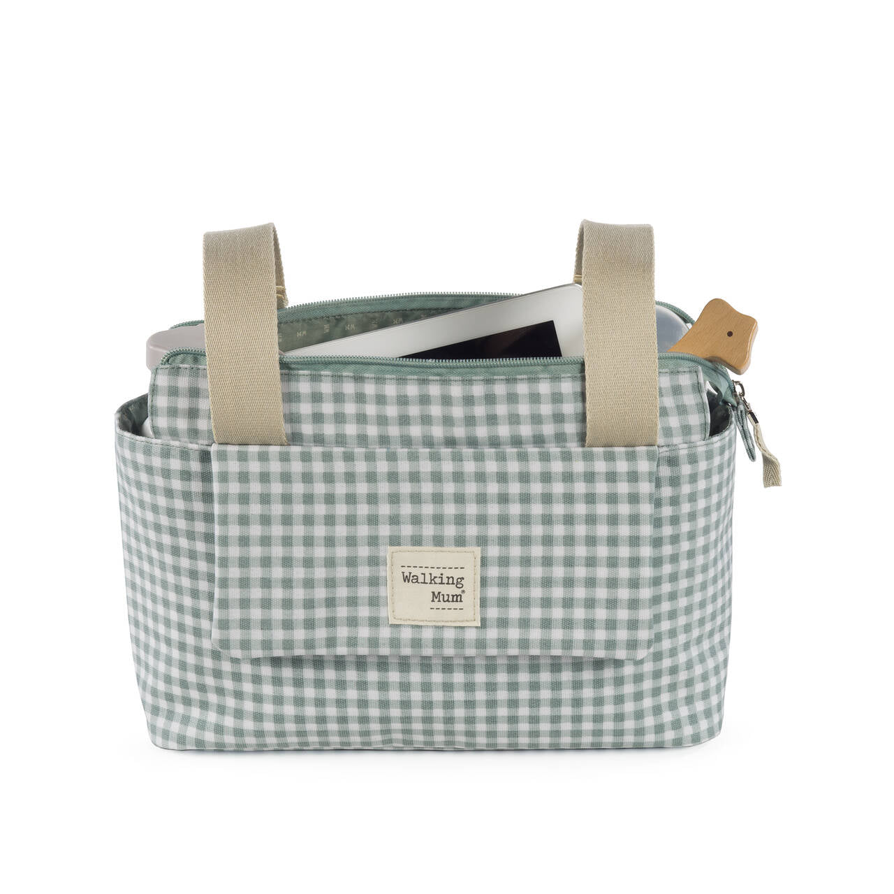 Walking Mum Organizer Bag - I Love Vichy GREEN