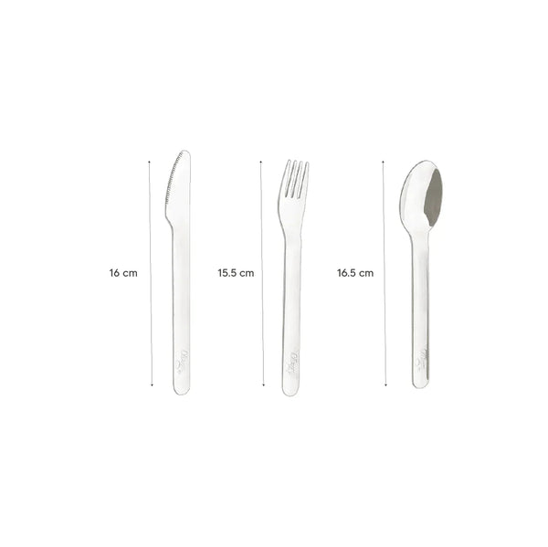 Stainless Steel Cutlery Set + Case - Spaceship blue