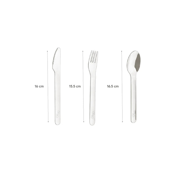Stainless Steel Cutlery Set + Case - Lemon