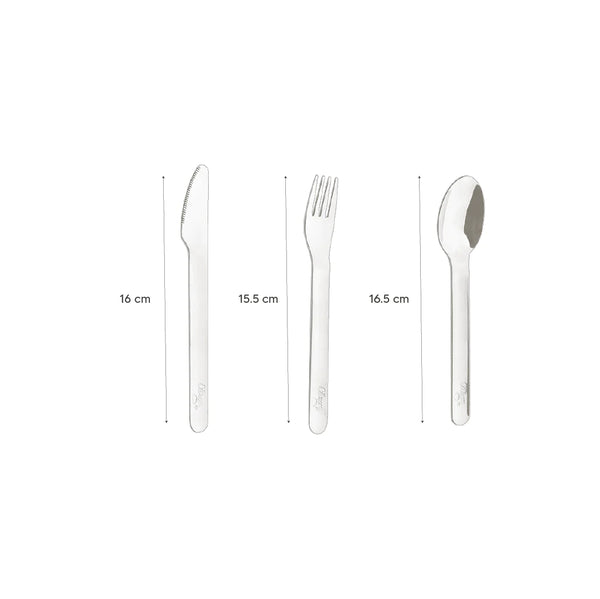 Stainless Steel Cutlery Set + Case - Dark Blue