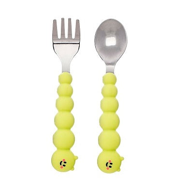 Melii Silicone Caterpillar Spoon & Fork Set