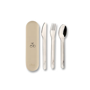 Citron Stainless Steel Cutlery Set + Case - Cherry