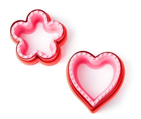 Lekkabox sandwich cutter & sealer set of 2 - heart and flower