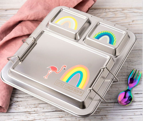Waterproof lunch box sticker - Rainbows large