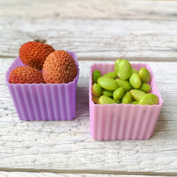 Lekkabox bento silicone cups - Pink/Purple