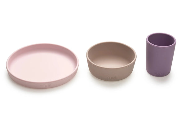 Melii 3 Piece Silicone Meal Set - Pinks&Purples