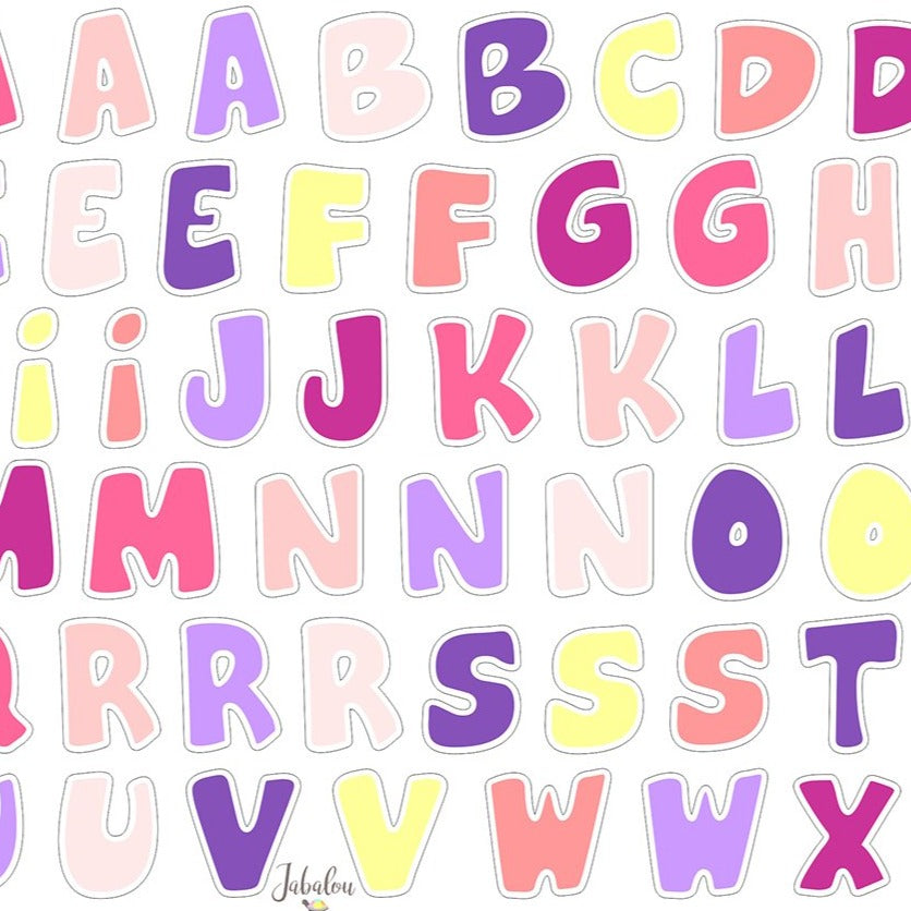 Waterproof lunch box sticker - ABC Pink