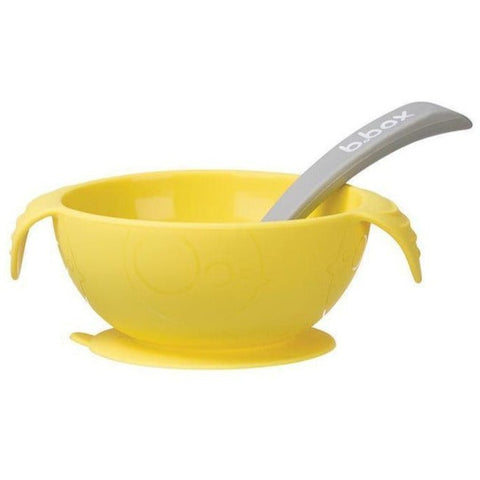 b.box Silicone Bowl and Spoon - Lemon Sherbet