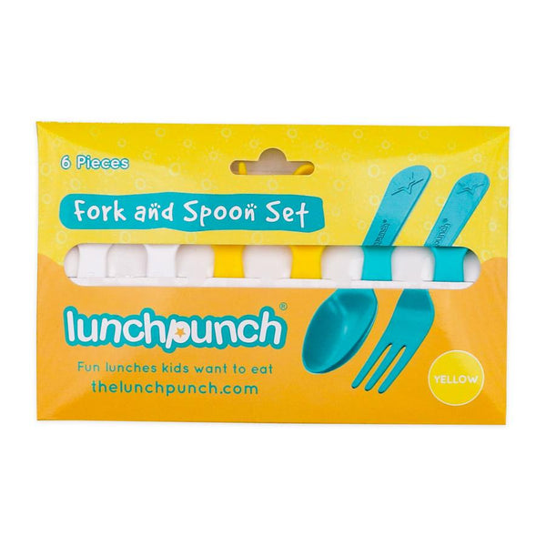 LunchPunch Mini Fork and Spoon Sets - Yellows