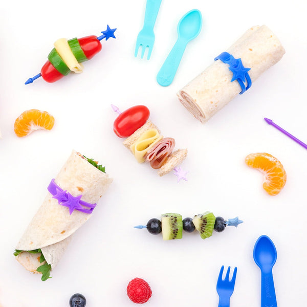 LunchPunch Mini Fork and Spoon Sets - Blues