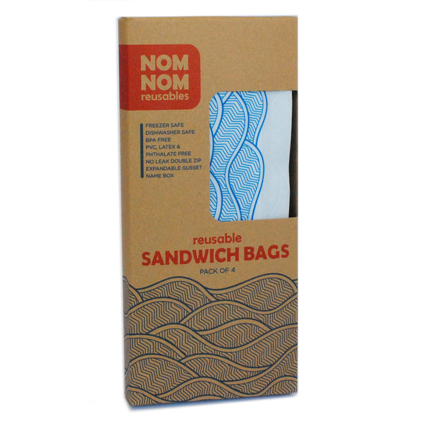 Nom-nom 4 WAVE reusable sandwich bags